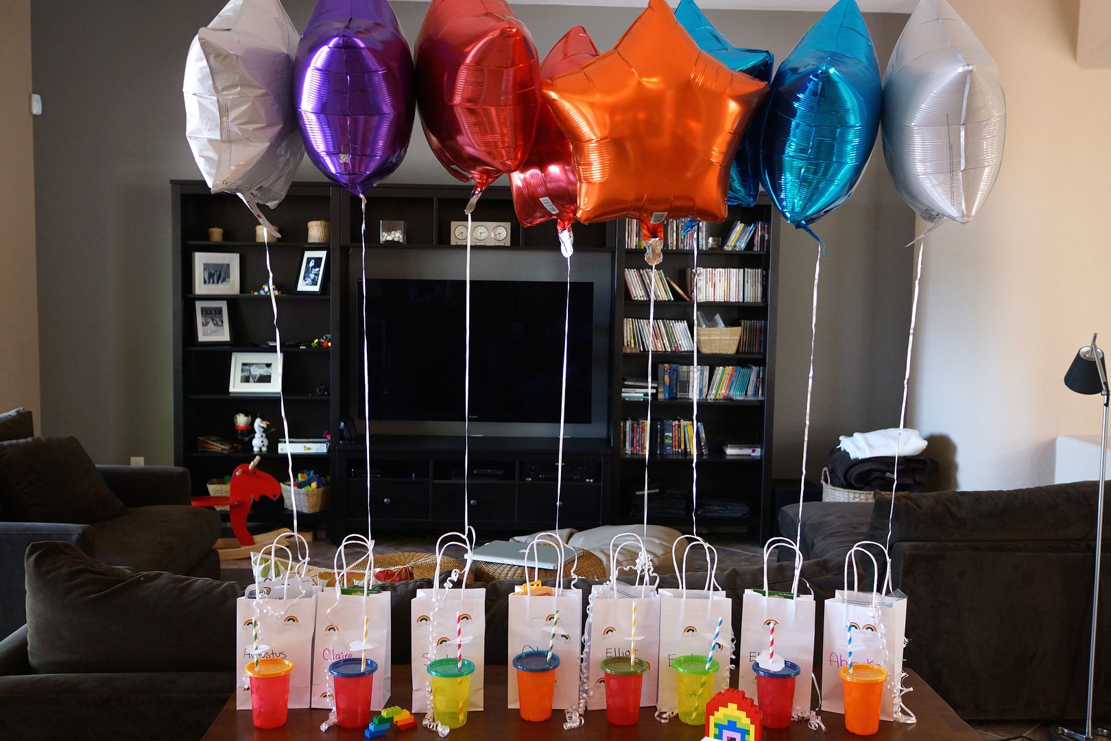 Anne's Odds and Ends Rainbow Theme Birthday Party Favors, Food and